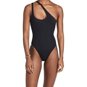 L*Space Black One Shoulder Swim One Piece